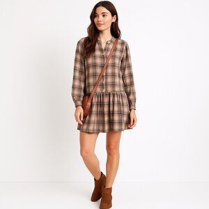 Listicle Plaid Ruffle Hem Dress / Tunic – Size Small